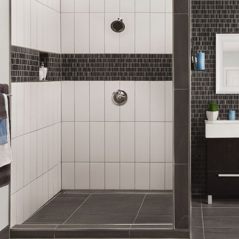 Small bathroom with shower stall