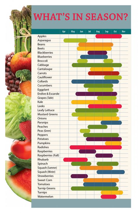 Growing vegetables seasonal chart