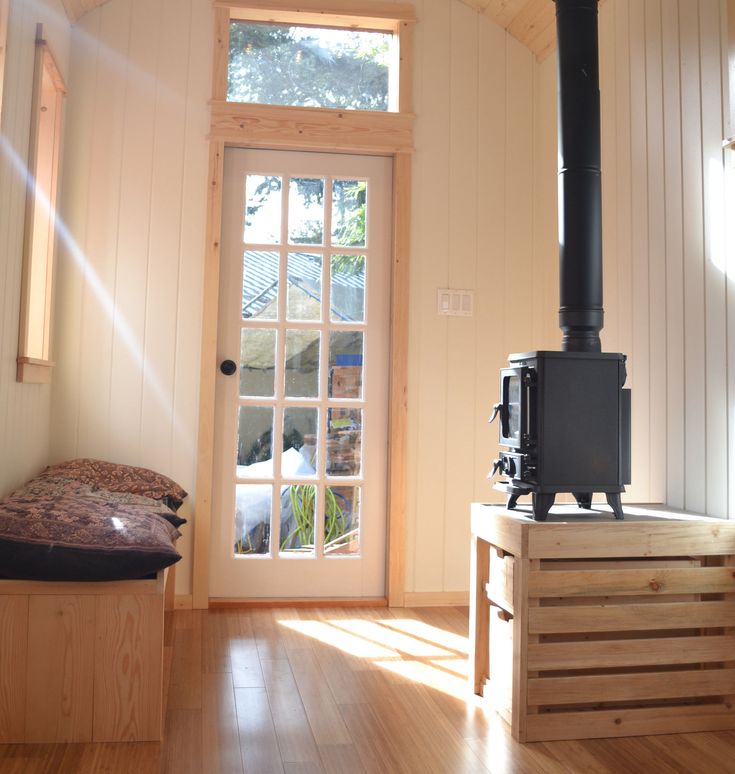 Wood stove in small living room