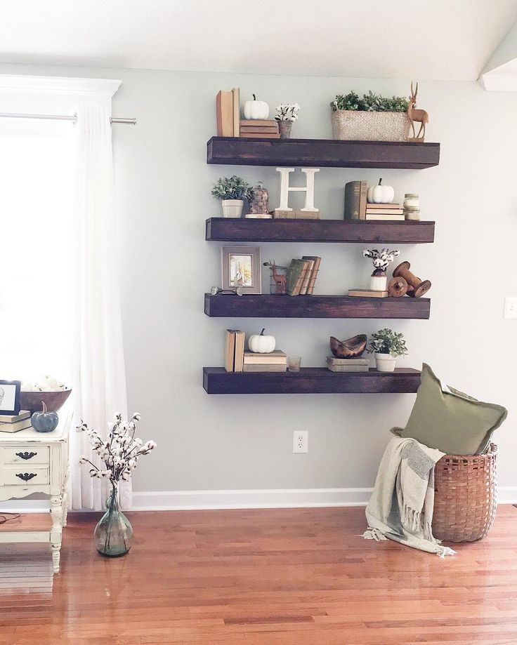 Pictures of shelves in living room