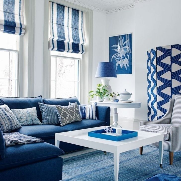 How to decorate a blue living room