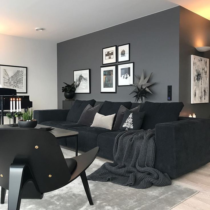 Living room decor ideas with black couches