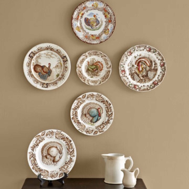 Vintage plates on wall