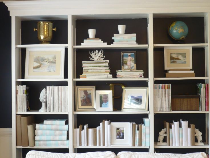 Family room bookshelves