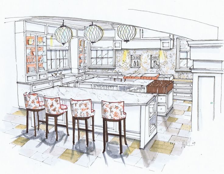 Drawing a kitchen design