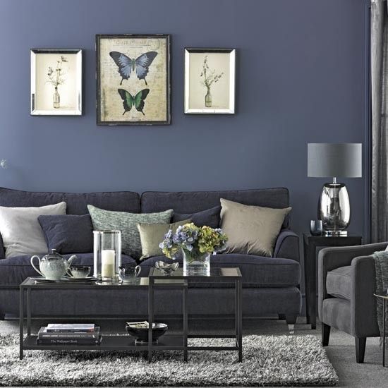 Traditional blue living room ideas