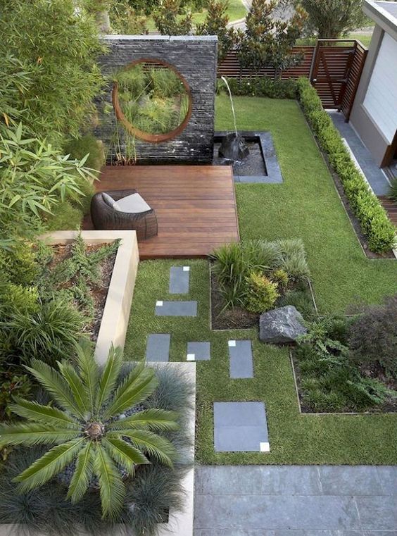 Terraced backyard landscaping design