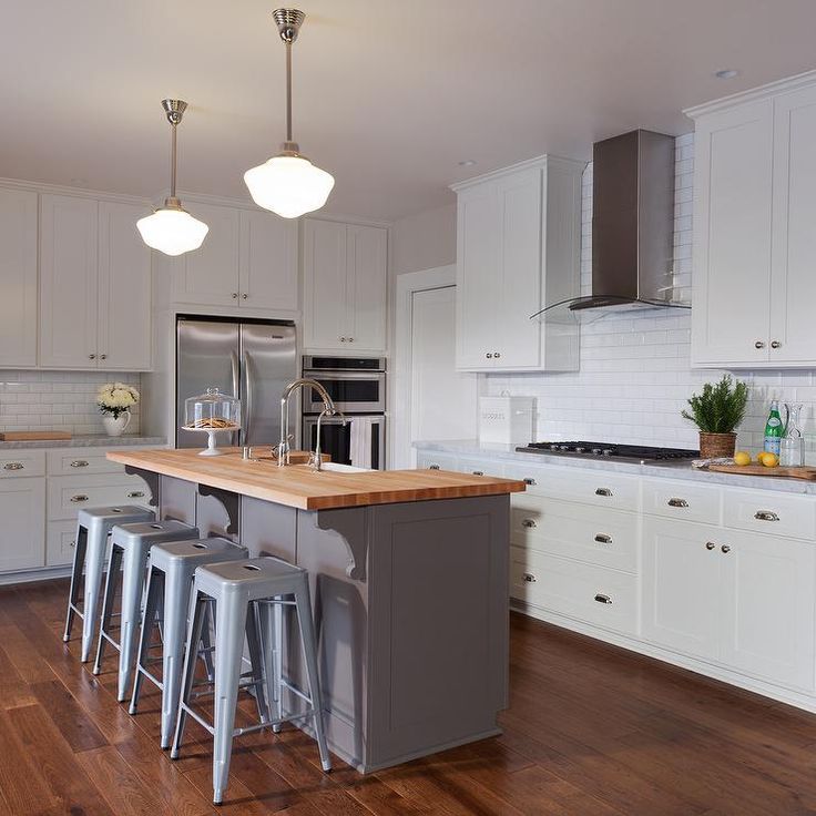 Farmhouse kitchen butcher block island