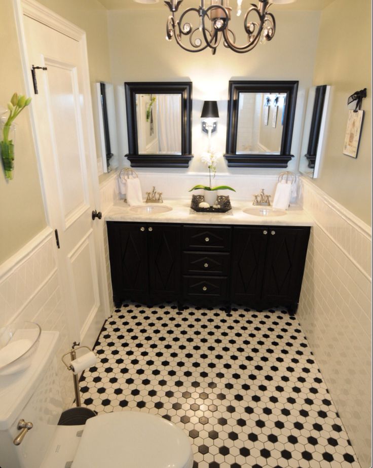 How to decorate a black and white bathroom