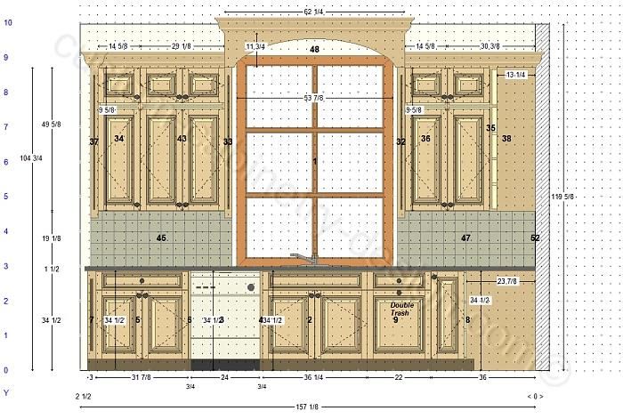 Planning kitchen cabinets design