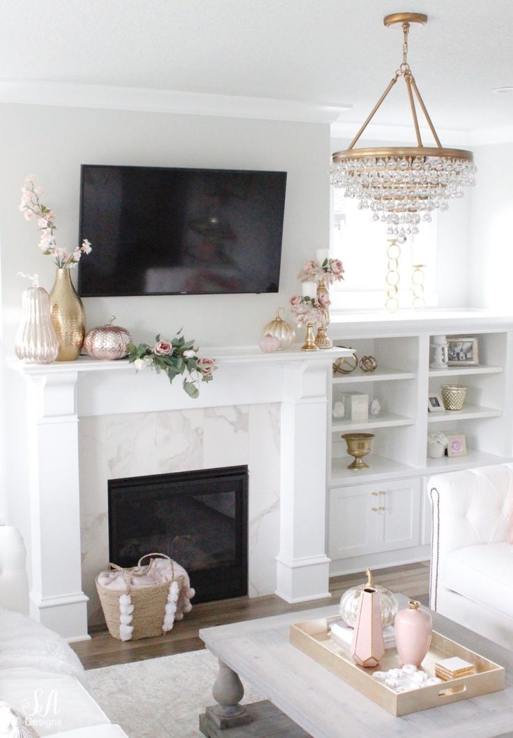 Long mantel decor ideas