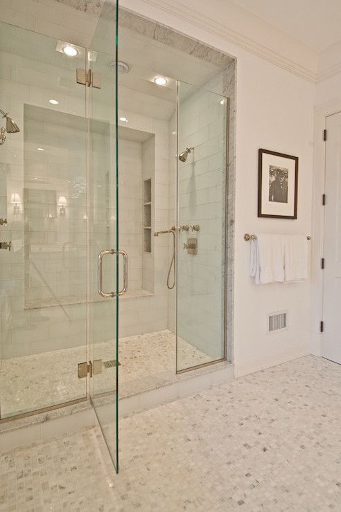 Bathroom with two shower heads