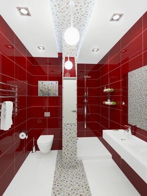 Red bathroom decor
