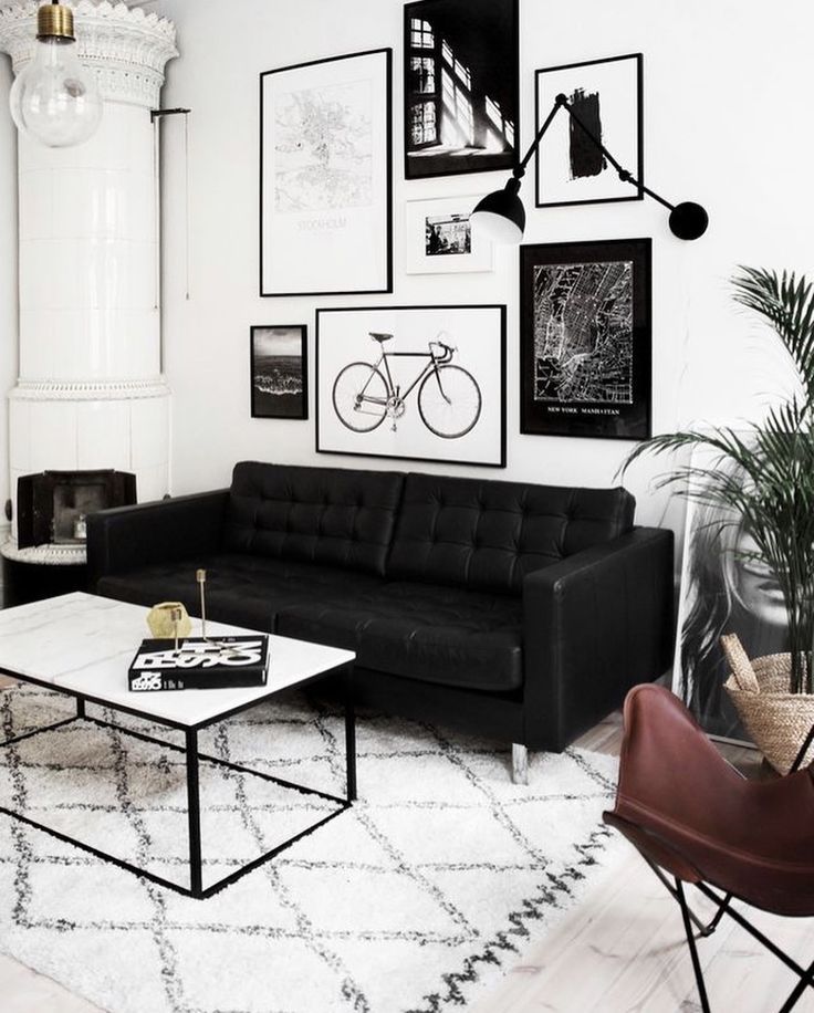 Black modern living room