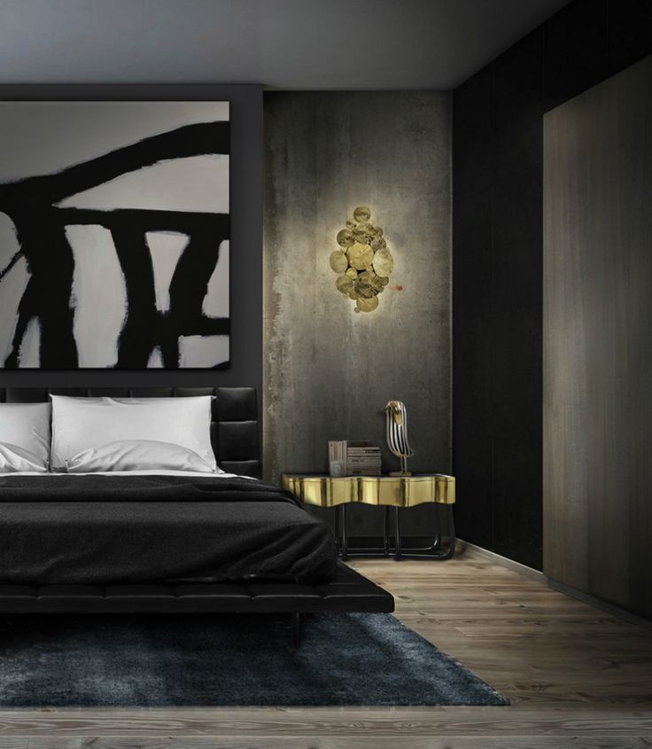 Black bedroom decoration