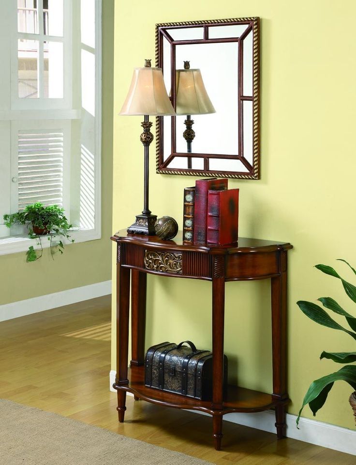 Entry hall table with mirror