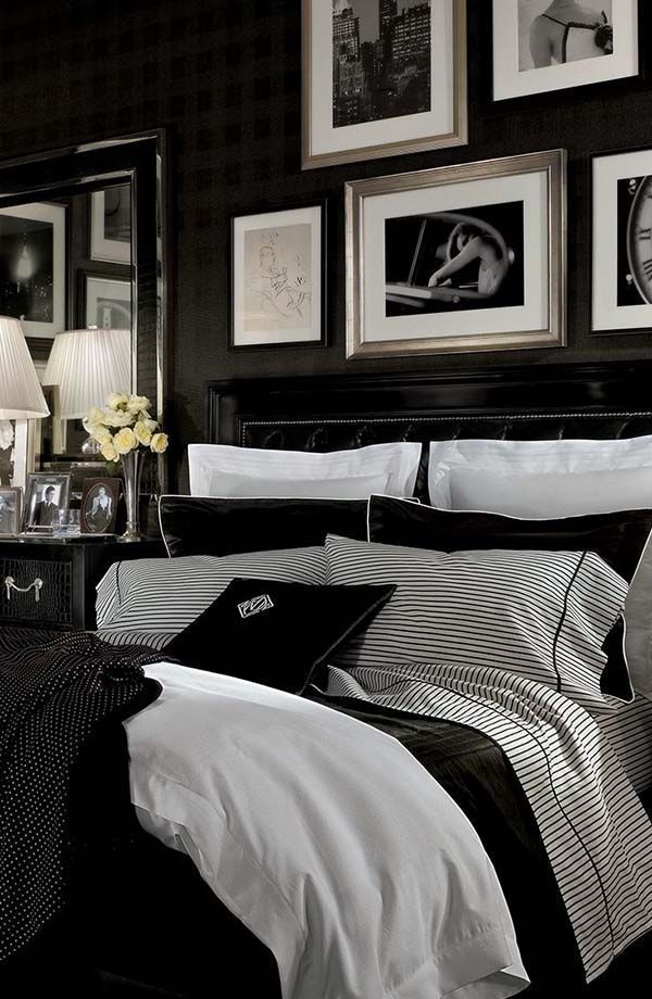 Black and white themed bedrooms