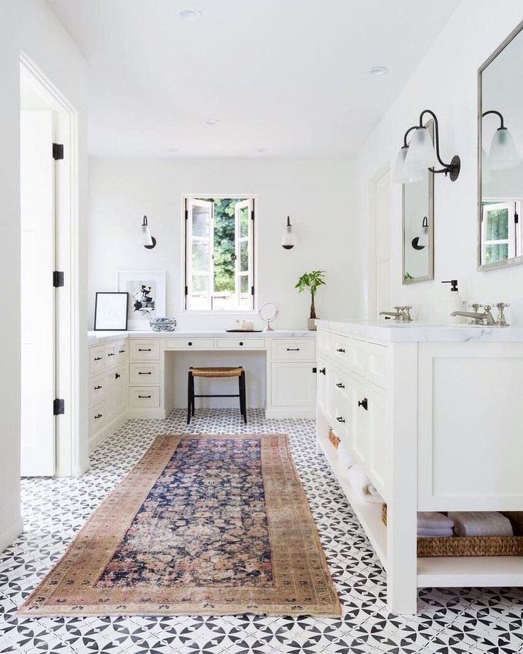 Farmhouse bathroom floors