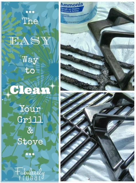 Clean grease off stove grates