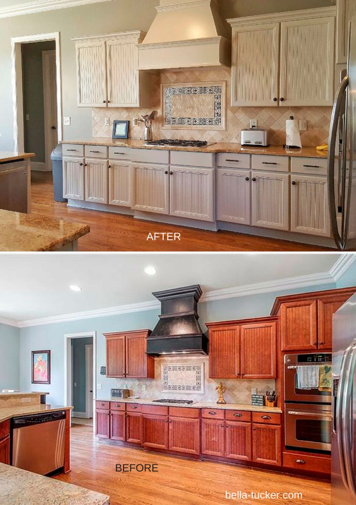 Refinish wood kitchen cabinets