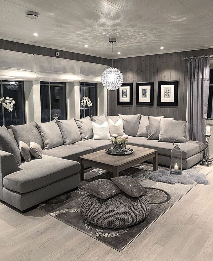 Light grey and black living room