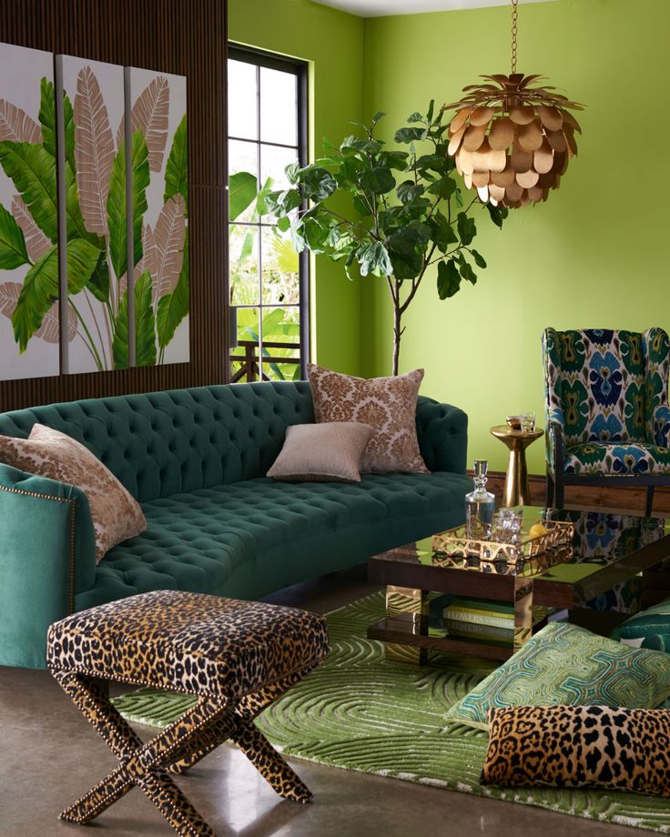 Dark green sofa living room ideas