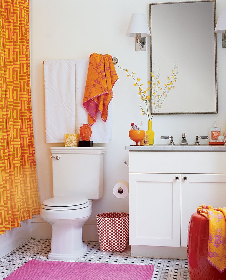 Yellow themed bathroom