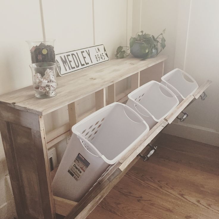 Wood shelves for laundry room