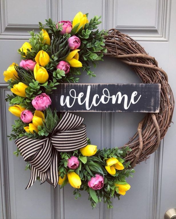 Living spring wreath