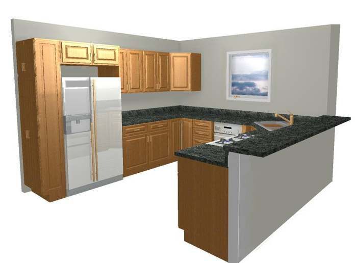 U shape kitchen design layout