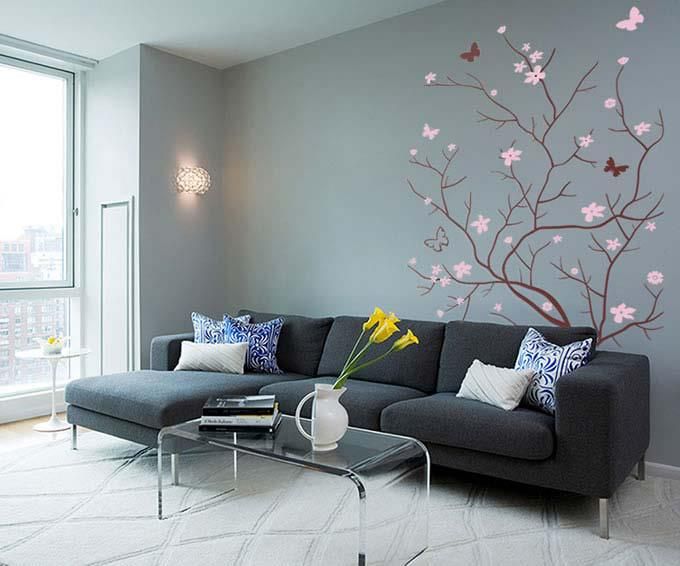 Wallpaper ideas living room feature wall