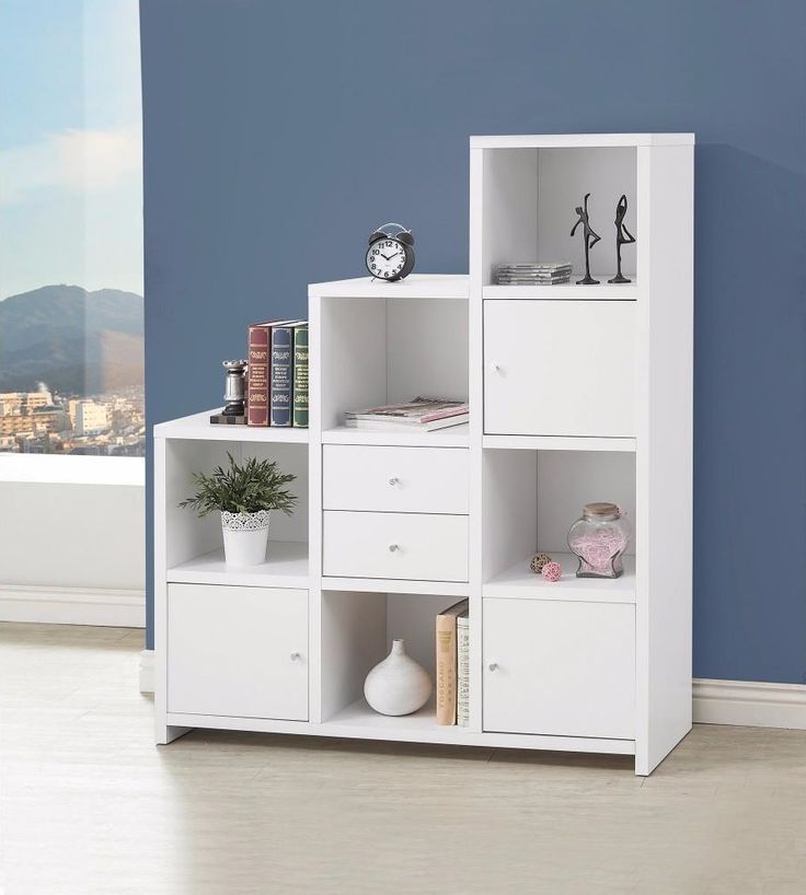 White living room storage