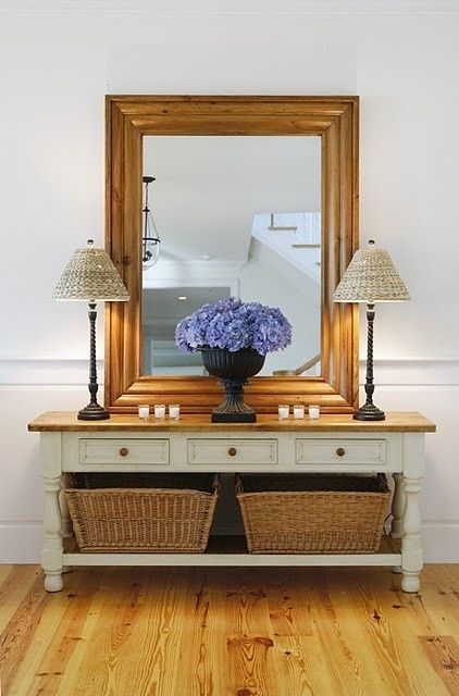 Entry hall table with mirror