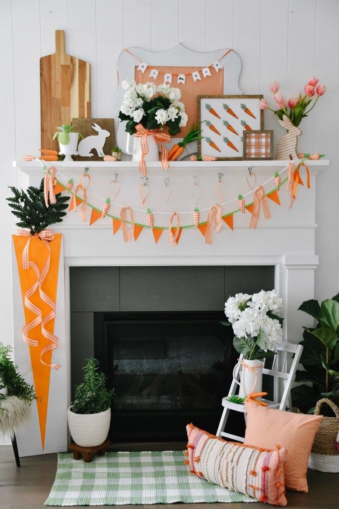 Mantel decor spring