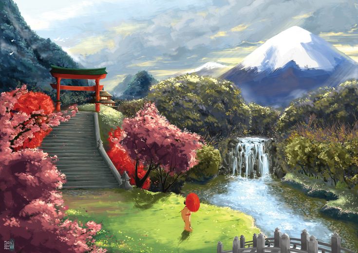 Japanese garden drawings