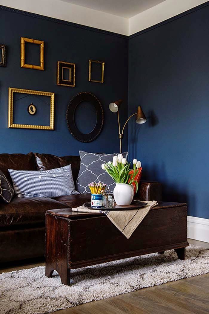 Paint colors for living room with blue furniture