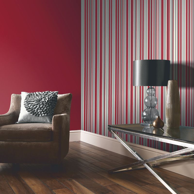 Red and black living room walls