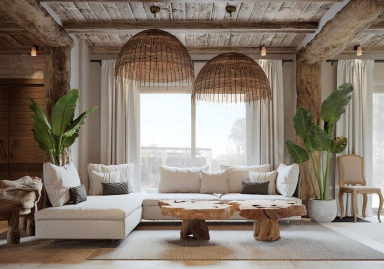 Rustic style living room