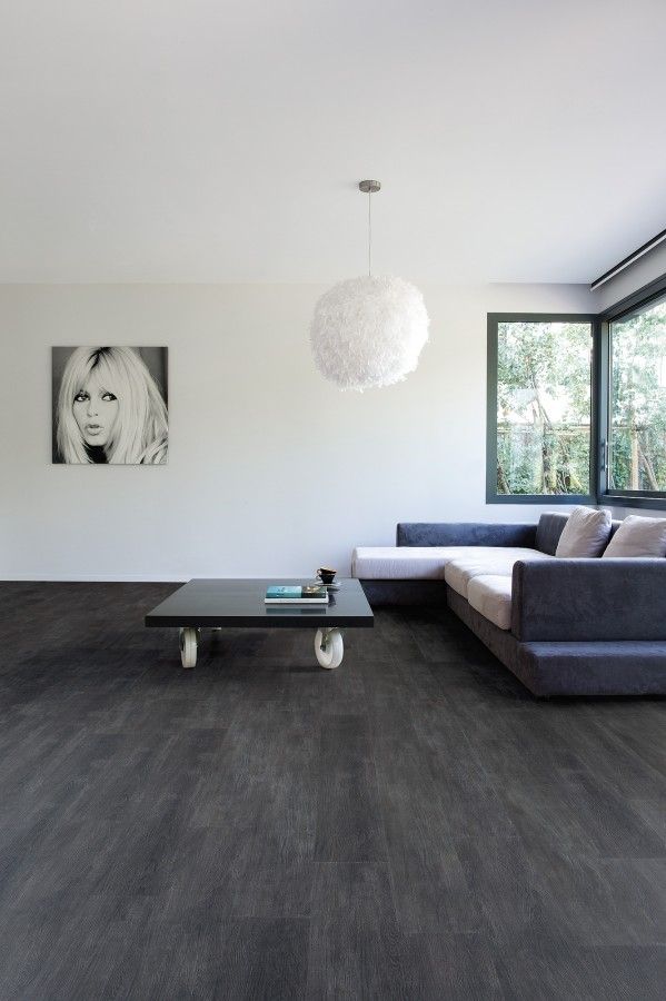 Grey wall wooden floor