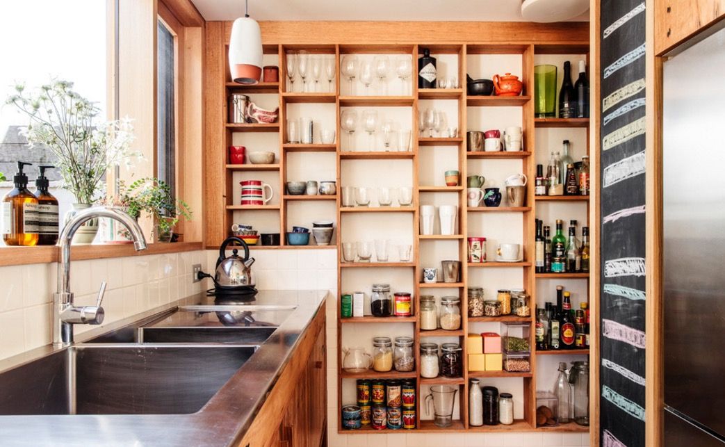 Open pantry shelf