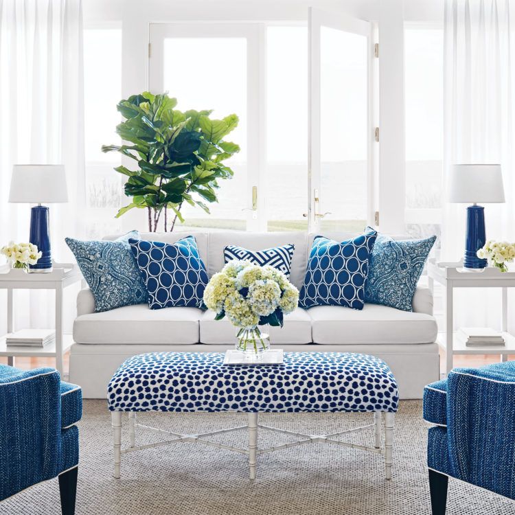 Blue shades for living room