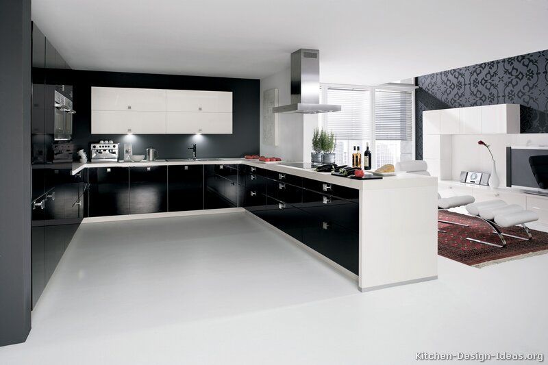 Accent color for black and white kitchen