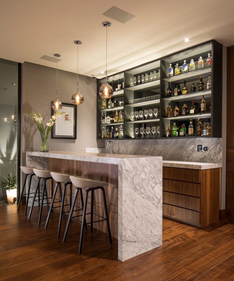 Kitchen design with bar counter