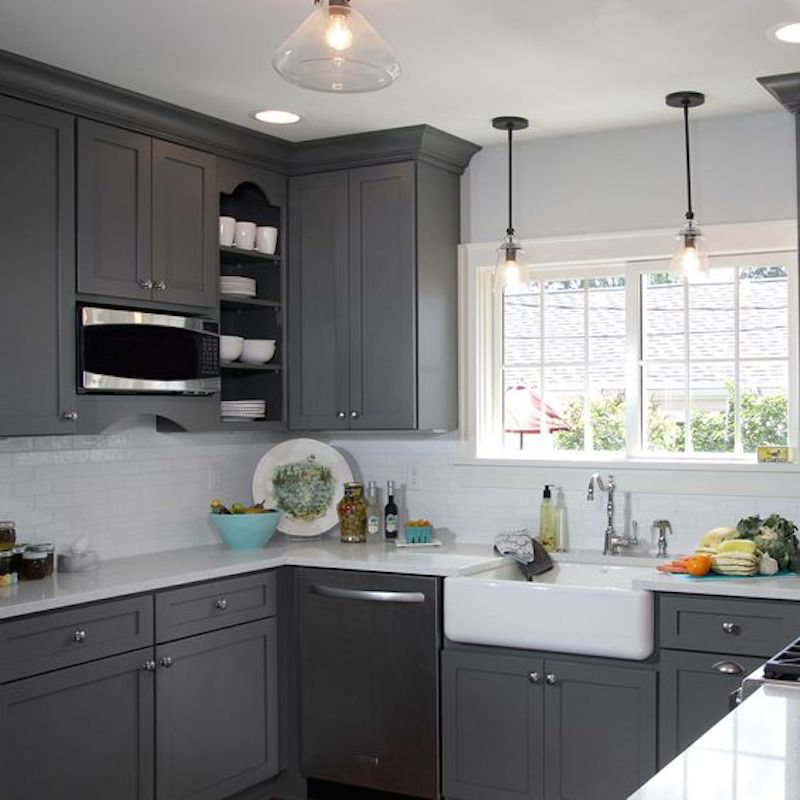 Grey painted kitchen