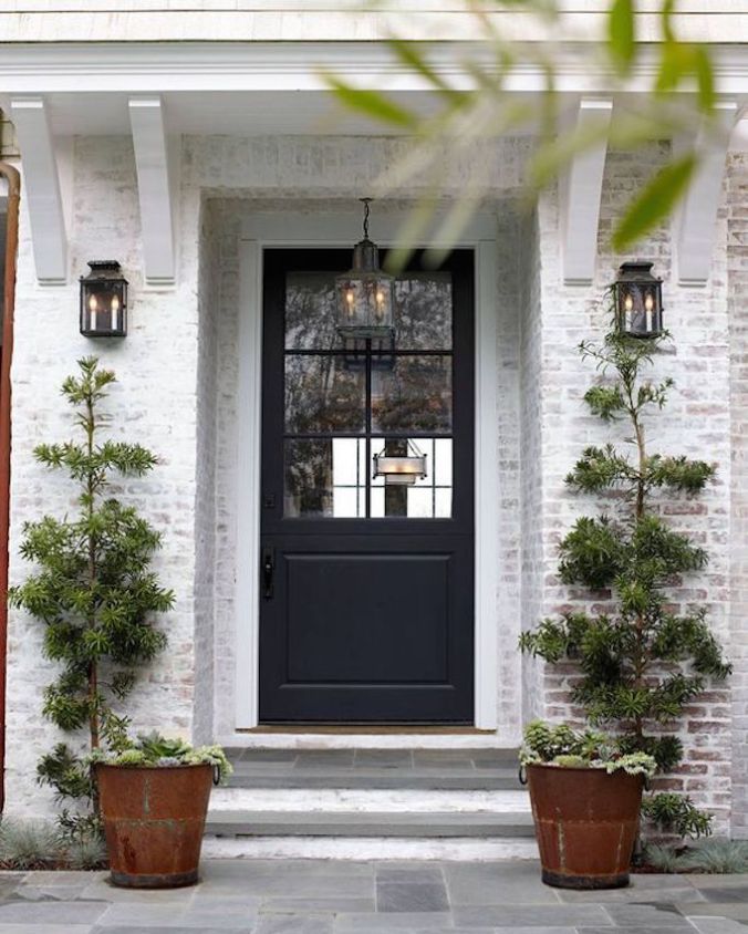 Black front doors on houses