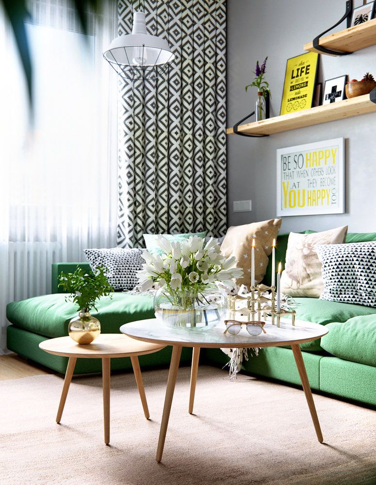 Green sofa decor ideas