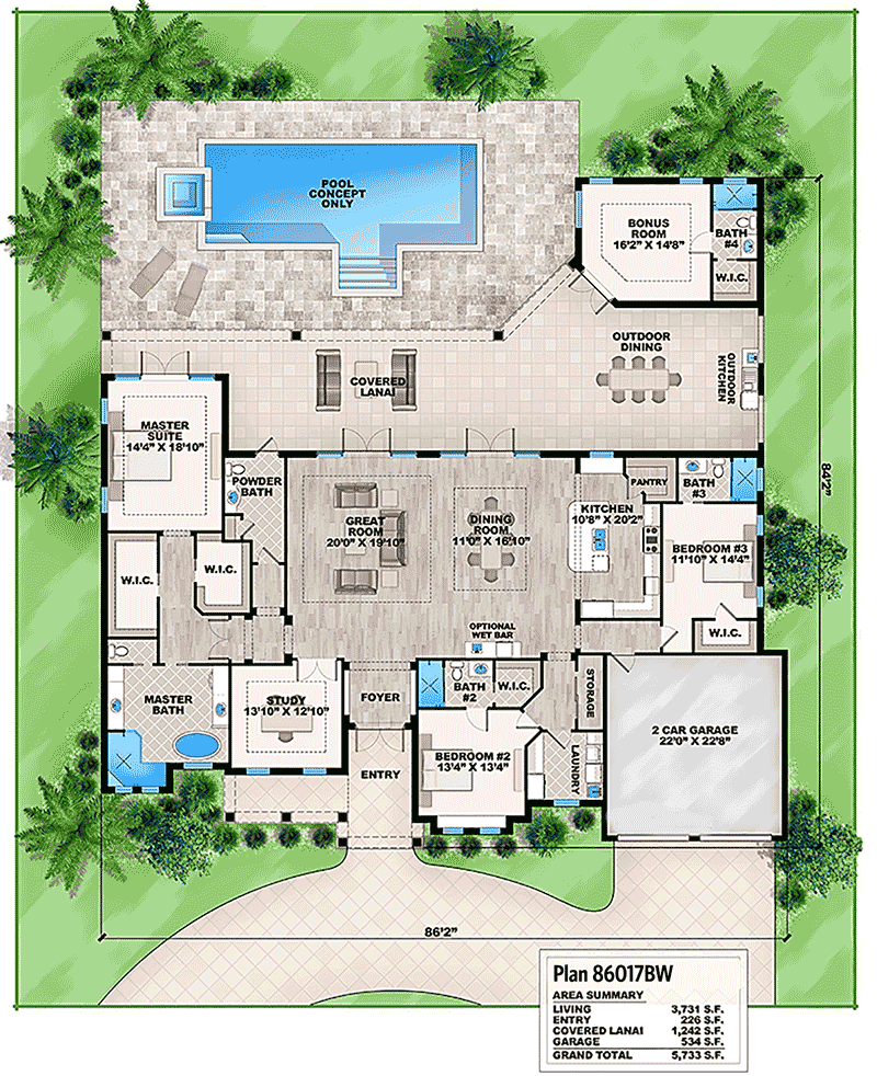 Outdoor pool house plans