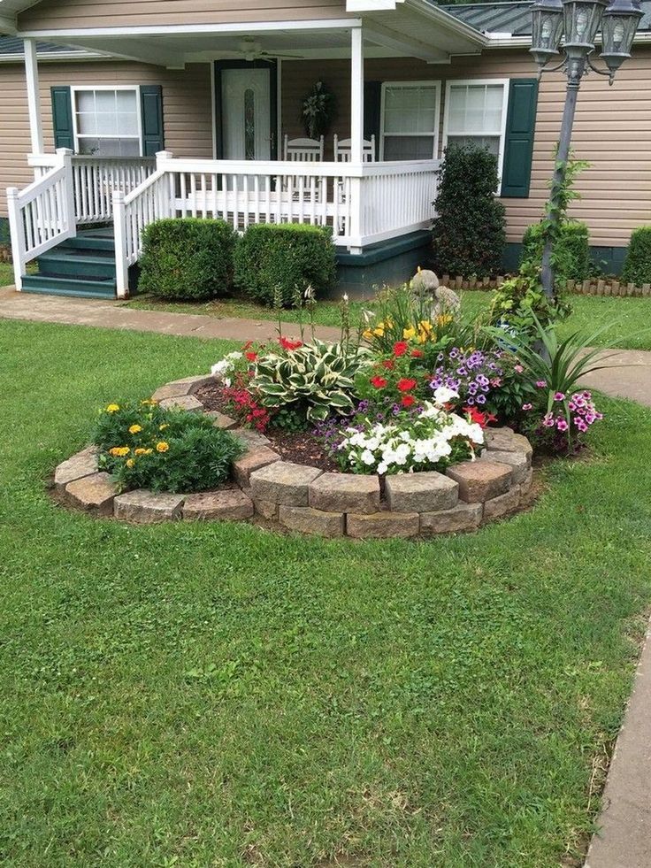 Flower bed ideas around patio