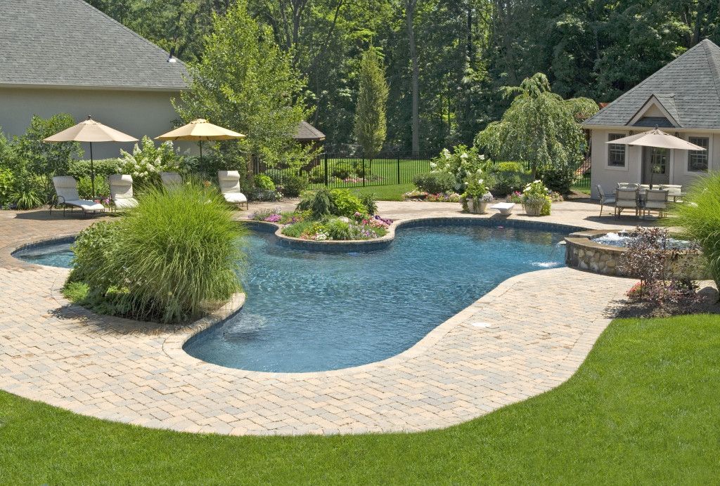 Outdoor pool landscape