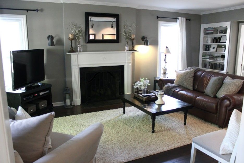 Living room with gray paint